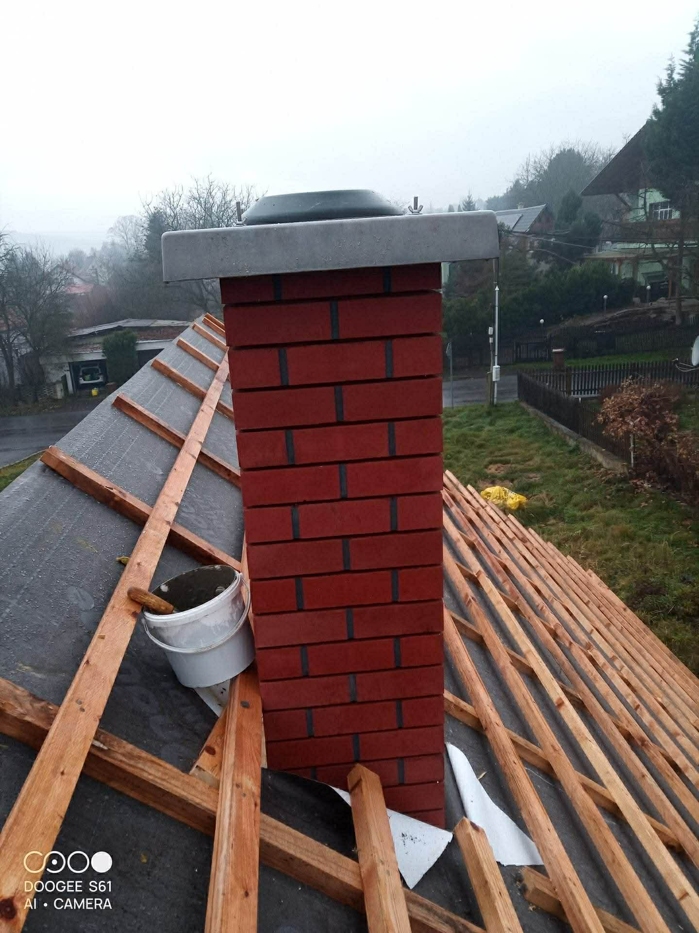 Výstavba komínového prefabrikátu